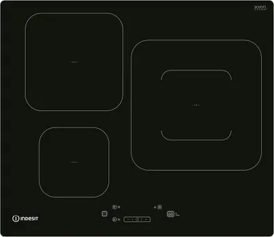 Produktbild von Indesit IS 33Q60 NE, Schwarz, Integriert, 59 cm, Zonen-Induktionskochfeld, Glaskeramik, 3 Zone(n)