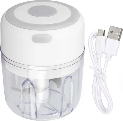Obrázok produktu pre Mini elektrický sekáčik na cesnak Veľkokapacitný výkonný motor 304 kuchynský robot z nehrdzavejúcej ocele 250 ml biely