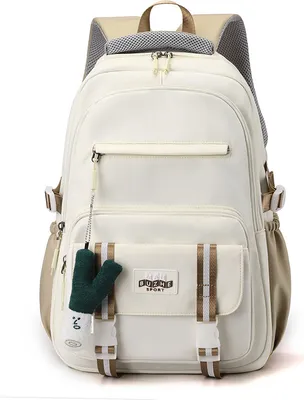 Produktbild von Schulrucksack Rucksack Schule Schultasche Rucksack Schulranzen für Teenager Jungen Mädchen Schüler Outdoor Reise Daypacks Freizeitrucksack Rucksack Wasserdicht Nylon(Weiss)