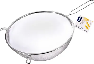 Zdjęcie produktu dla Orion | Sitko kuchenne - Stal nierdzewna - Z uchwytem - 24,5 cm - Można myć w zmywarce - Uniwersalne zastosowanie