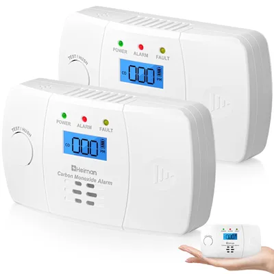CO-Melder mit LCD-Display, 2 Stück, elektrochemischer Sensor