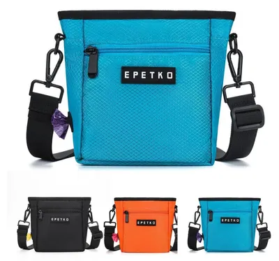 Immagine prodotto di Sacchetto per dolcetti per cani, borsa multifunzionale per passeggiate con chiusura magnetica, colore blu