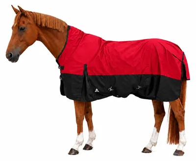 Produktbild von Winterdecke Monteze 1200D HN 200gr Rot/Schwarz Größe (Pferdedecke) - 125 cm