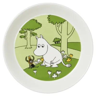 Image de Assiette Moomin, 19 cm, vert herbe, référence 1027441