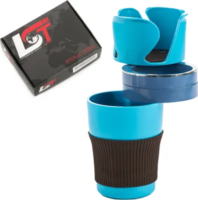 Produktbild von 5in1 Multifunktion Getränkehalter KZF Auto Organizer hellblau für PORSCHE AUDI