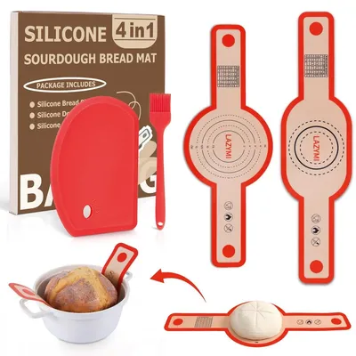 Produktbild von Silikon-Backmatten – Oval und rund – 2 Stück – Antihaftbeschichtung – Für Dutch Oven