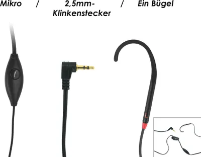 Produktbild von Geemarc CLHOOK1 - Induktionsohrbügel mit Mikrofon 2,5mm