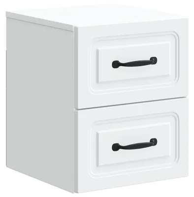 Image de Cabinet de chevet mural avec tiroir Blanc 34,5 x 33 x 40 cm
