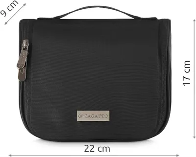 Obrázek produktu pro Černá kosmetická taška s háčkem a zrcátkem ZAGATTO , dámská, pánská, organizér na kosmetiku, prostorná, jednokomorová kosmetická taška, ZG731