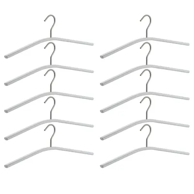 Produktbild von 10x Metall Kleiderbügel Weiß Drehbar Garderobenbügel Jackenbügel Sakkobügel Kleider Bügel Wäschebügel