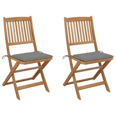 Obrázok produktu pre VidaXL 3064645, terasa, Polstrované sedadlo, Akáciové drevo, Šedá, Polyester, 485 mm
