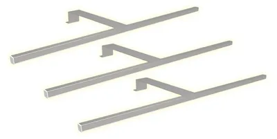 Produktbild von kalb | LED Schrankbeleuchtung Schwebetür Aufbauleuchte silbergrau 600mm 3er Set warmweiß