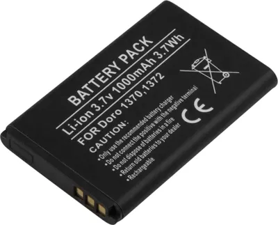 Produktbild von Avizar, Ersatzakku für Doro 1370 / 1372 3,7 V 1000mAh Li-Ion, Schwarz