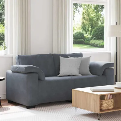 Produktbild von Möbel Zweisitzer-Sofa Dunkelgrau 140 cm Samt - Klassische Sofas 4105268