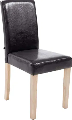 Produktbild von TPFLiving Esszimmerstuhl Ines Kunstleder Gestell Holz Natura braun