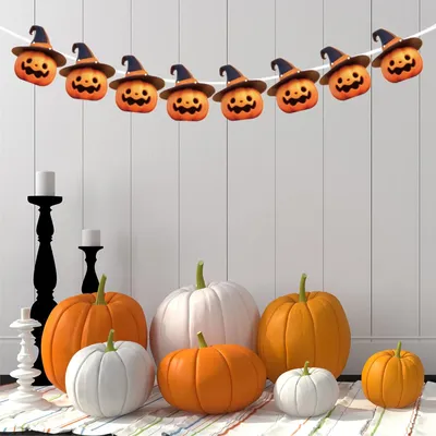 Produktbild von Halloween Wimpelkette, Deko DIY Banner, Party Girlande, Hängedeko, Halloween-Partydeko