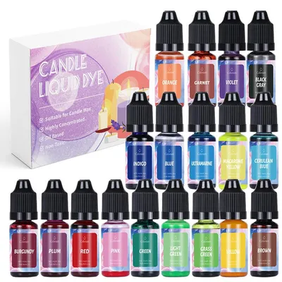 Image de Encre liquide pour bougies, 18 couleurs, pour la fabrication de bougies, 10 ml