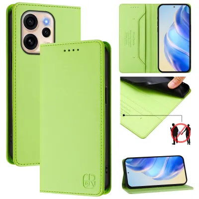 Image de Etui en cuir pour Oppo Reno15 5G, étui à rabat avec fentes pour cartes, portefeuille et support Vert