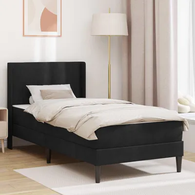 Produktbild von Maison Exclusive - Bettgestell mit Matratze mit Kopfteil Schwarz 100 x 200 cm Samt