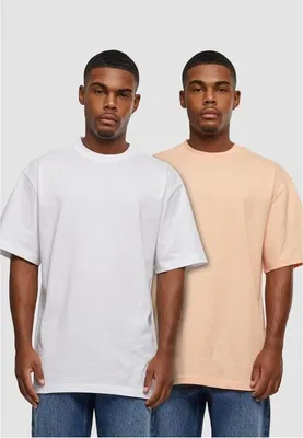 Obrázek produktu pro Pánské tričko Urban Classics Tall Tee 2-Pack softapricot+white - XL