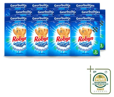 Zdjęcie produktu dla 12 sztuk zapachowych woreczków Robijn Intense – zapach "Świeżość" – zestaw ekonomiczny