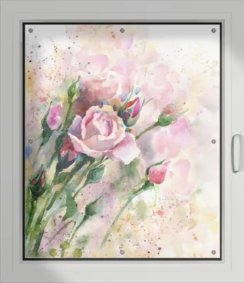 Produktbild von Wallario Lichtschutzbild, Dekorativer Sichtschutz Sonnenschutz 96 x 115 cm mit Motiv: Abstraktes Blumenbuket - Verdunklung ohne Bohren