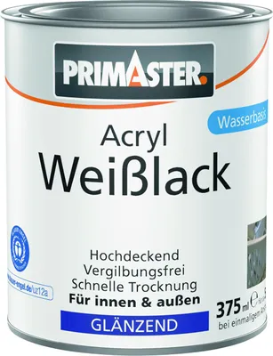 Produktbild von Primaster Acryl Weißlack glänzend 375 ml