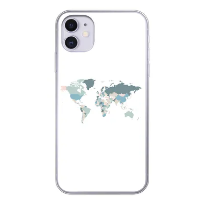 Produktbild von MuchoWow® Handyhülle Schutzhülle Hülle für iPhone 11 Weltkarte - Pastell - Länder Silikon Softcase Handy Hülle - Handytasche