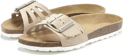 Produktbild von Elbsand Pantolette Sandale, Mule, offener Schuh, Sommerschuhe, Lederpantolette beige Größe 38