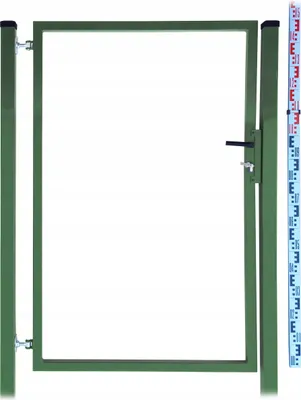 Produktbild von Gartentor - Rahmen für Zaunlatten und Paneele 150 cm, grün RAL6005 + PFOSTEN Zaunlatten