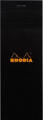 Produktbild von Rhodia 10x Gehefteter Notizblock No.8 7,4x21cm 80 Bl kariert 80g Schwarz 82009C
