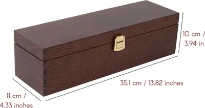Produktbild von Creative Deco Braune Weinkiste Holzkiste - Weinbox für 1 Flasche mit Deckel Verschluss