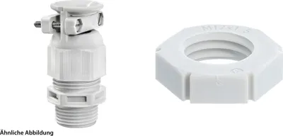 Productafbeelding van WISKA Aansluitstuk met externe trekontlasting en borgmoer M12x1,5, polyamide (PA), schroefdraadlengte 9,0 mm - 1 stuk