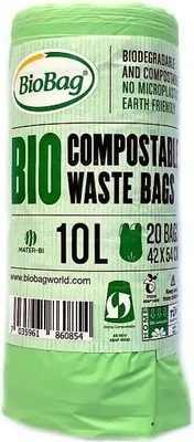 WORKI NA ODPADY BIO I ZMIESZANE 10 L 20 szt. (KOMPOSTOWALNE I BIODEGRADOWALNE) - BIOBAG