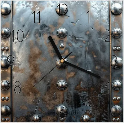 Produktbild von Wanduhr aus Glas mit Motiv Metallstruktur- 30 x 30 cm - inkl. Aufhängesystem