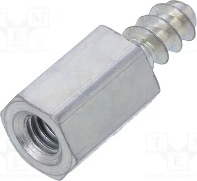 Imagen del producto de Manguito de distanciación de 10 mm con rosca interna: M3, 8 mm; rosca externa: ST3,3; zinc. Código: 224ST3.3X08