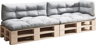 Produktbild von sunnypillow Palettenkissen für Palettenmöbel - 5er Set - Palettenauflage 120 x 80 für Palettensofa - Palettenpolster für Garten, Gesteppte Kissen für Europaletten - Sitzkissen & Rückenkissen Grau