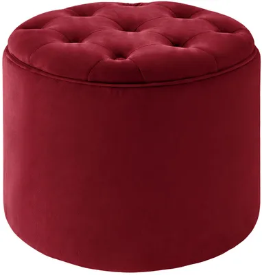 Productafbeelding van Pantin opbergkruk - fluweel, 42 x Ø45 cm - Rood, AI-gegenereerde afbeelding