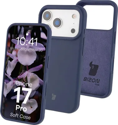 Produktbild von Silikon Handyhülle für iPhone 17 Pro, Bizon Soft Case, Dunkelblau