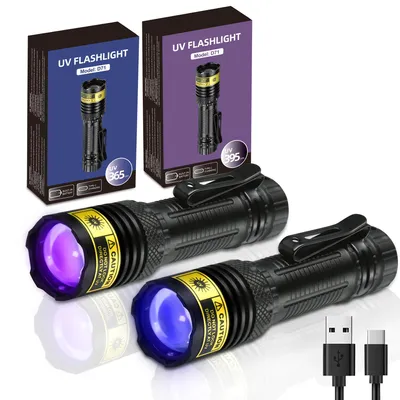 Productafbeelding van UV Zaklamp 365 & 395nm Mini USB Oplaadbare Ultraviolet LED Blacklight