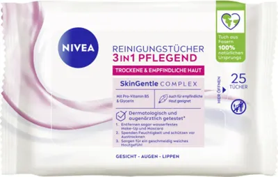 Image de Lingettes nettoyantes apaisantes NIVEA 3 en 1, 25 pièces