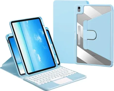 Image de INF Étui Clavier Bluetooth Rotatif à 360° pour iPad Pro 11 pouces - Bleu