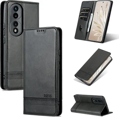 Obrázek produktu pro Honor 70 Pouzdro, Peněženka s Magnetickým Uzávěrem a Stojánkem, Kožené Flip Pouzdro pro Honor 70 černé
