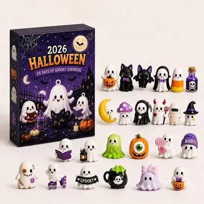 Immagine prodotto di Calendario dell'Avvento a tema Halloween 2026 - 24 giorni di attesa - Mini-figure - Calendario di Halloween con sorprese giornaliere
