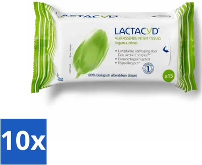 Obrázok produktu pre Lactacyd vreckovky osviežujúce 15 kusov – výhodné balenie – 10 kusov