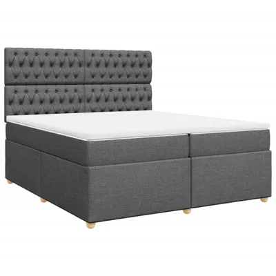 Produktbild von Boxspringbett mit Matratze Dunkelgrau 200x200 cm Stoff