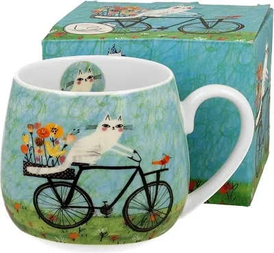 Image de DUO ANIMALS Tasse à fût 430 ml CAT'S WORLD - BICYCLE New Bone China Porcelaine