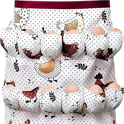 Produktbild von Eine Eierschürze,Leinwand-Schürze,Eier Schürze Sammeln Hühnereier ,Eier mit Mehreren Taschen,Sammelschürze Eierschürze Leinwand Eier Schürze für Frische Eier Huhn Ente Gans Eier