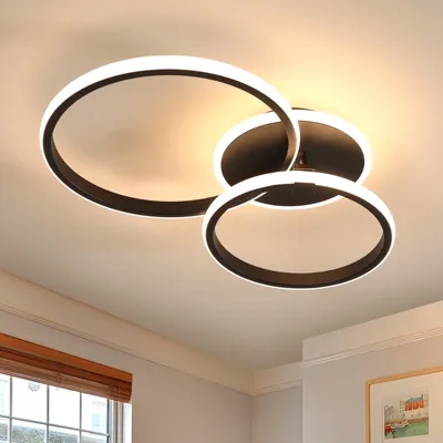 Produktbild von Comely Deckenlampe LED 42W 4700LM Moderne Runde Deckenleuchte Schwarz 3000K