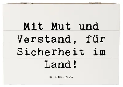 Produktbild von Mr. & Mrs. Panda Geschenkbox Spruch Polizist Mut Verstand 22 x 15 cm - Weiß - Geschenk, Danke sagen, Aufbewahrungskiste, holzkästchen, fotobox, Aufmerksamkeit, Held, Box